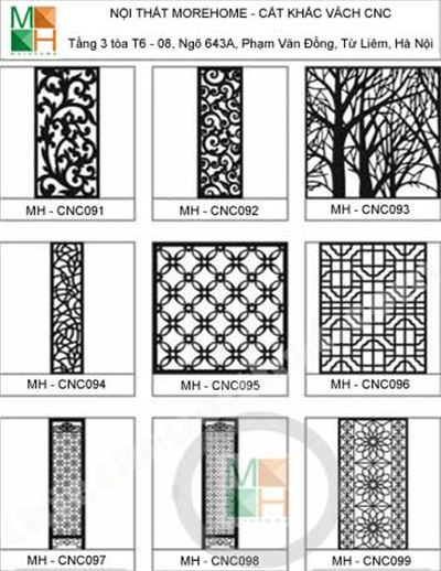 Mẫu vách ngăn cnc 011